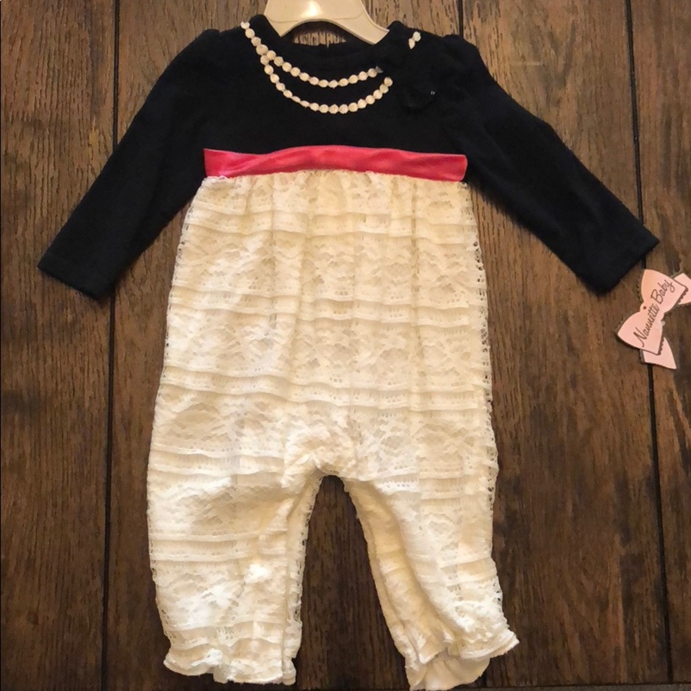 Lace bottom romper/jumpsuit